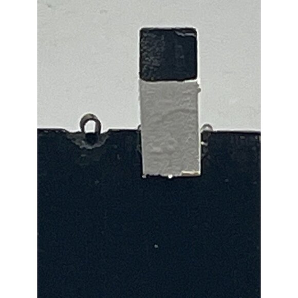 Handmade Christmas ornament wood church black and white 3" long 1 1/2" READ - Picture 2 of 6